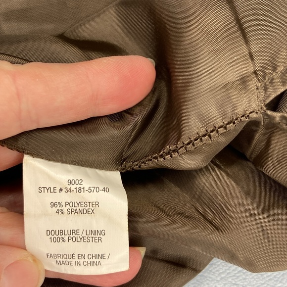 Laura skirt, brown with cream stitching. size 14 - Picture 6 of 6